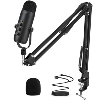 Haomuren Professional USB Streaming Podcast PC Microphone Studio Cardioid Condenser Mic Ki