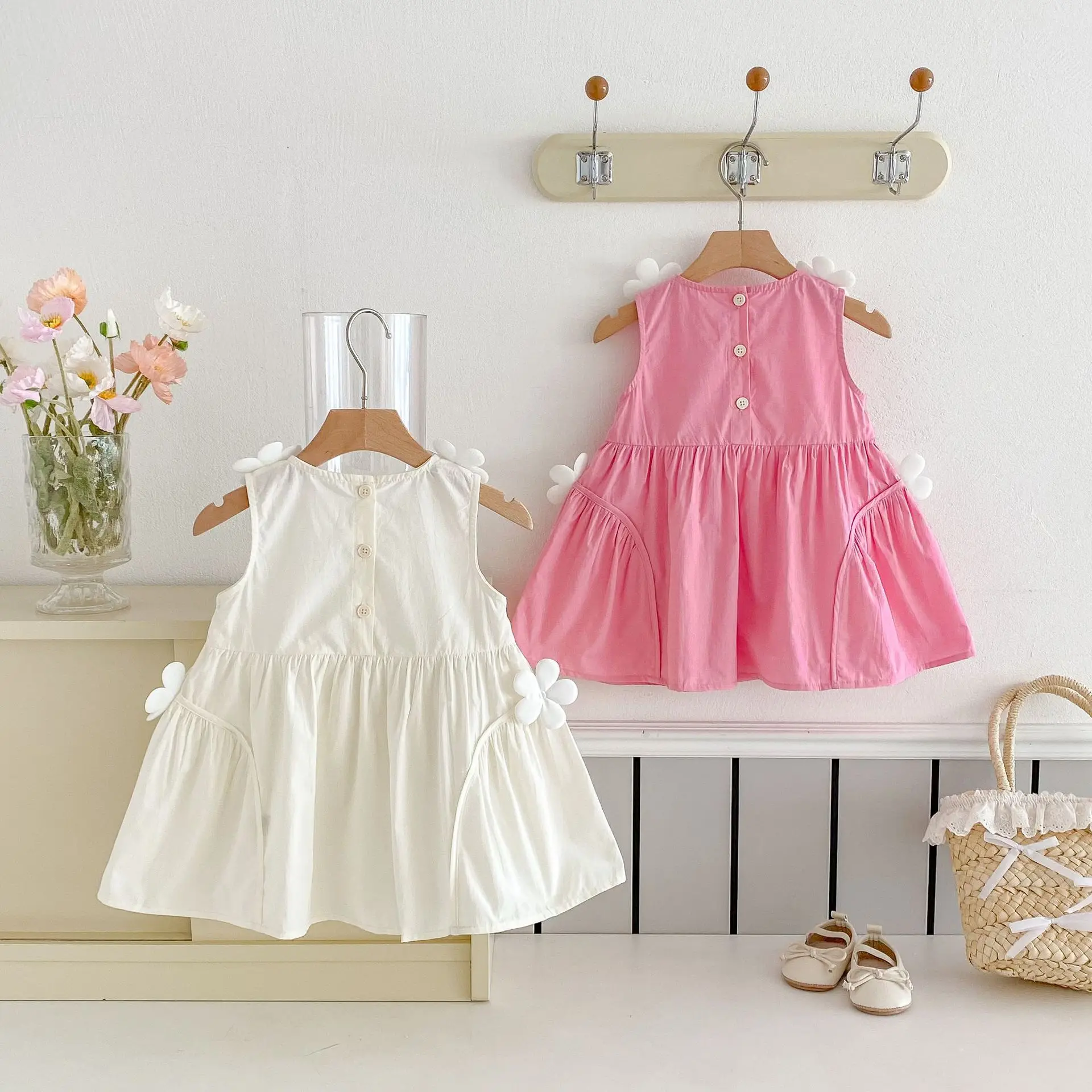 Summer New Children's Clothing Dress Sweet Little Girl Sleeveless Princess Skirt Small Flower Girl Children's Vest Skirt