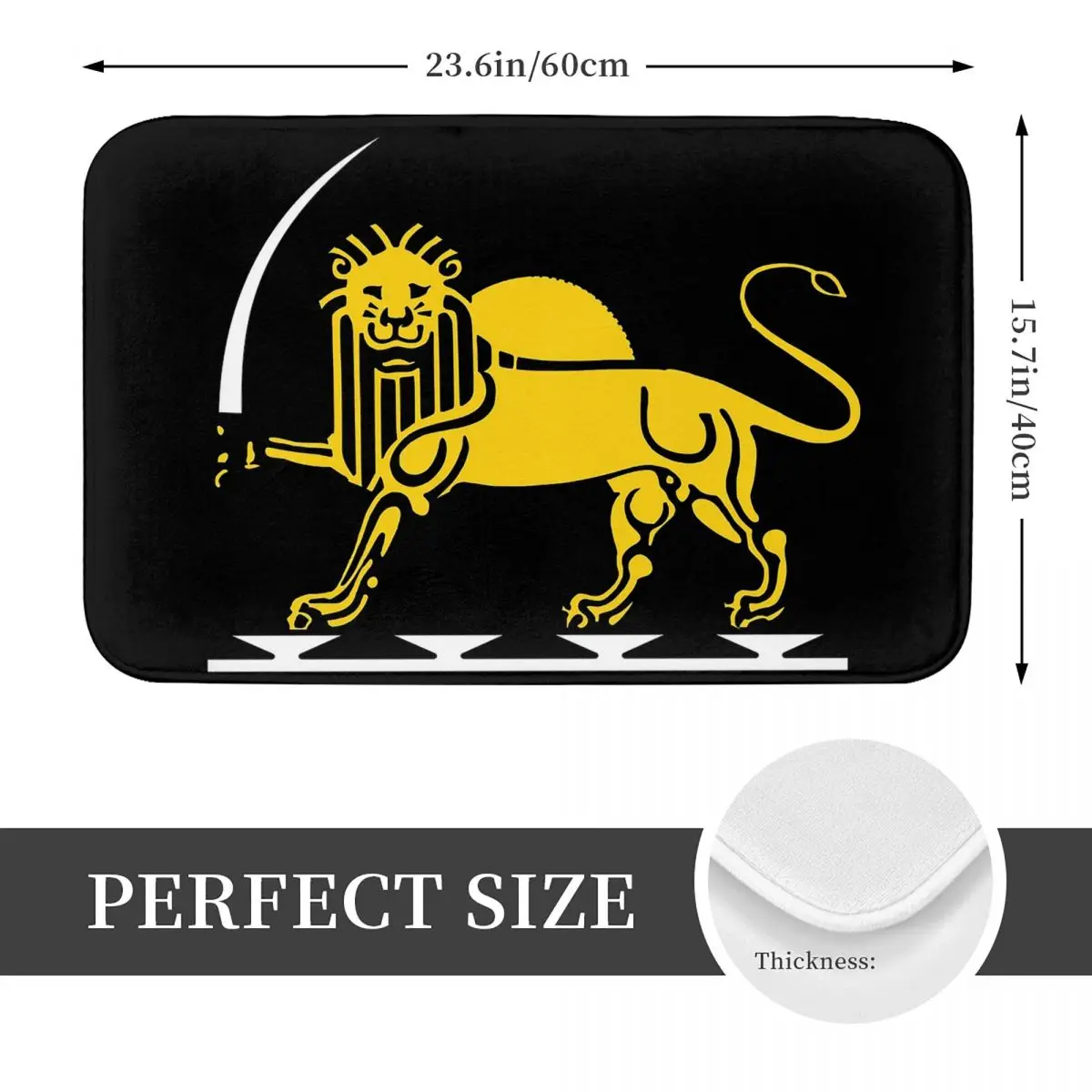 Iran Flag Emblem Persia Sun Lion Doormat Dust-proo Carpet Rug Kitchen Entrance Home Floor Mat for Living room Footpad Mats
