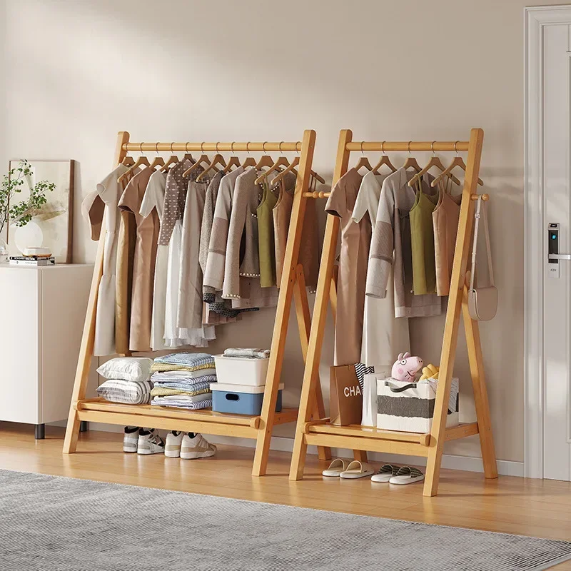 Folding Floor Hanger Bedroom Household Simple Coat Rack Drying Rack Hat Clothes Rack Household Goods