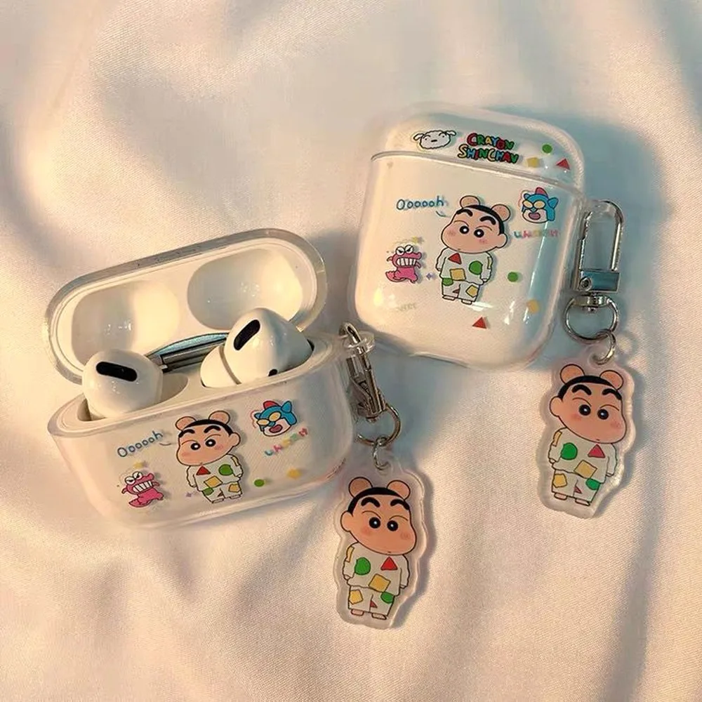 

Аниме Мультфильм Crayon Shin-chan Apple AirPods 1/2/3 Pro 2 чехол Bluetooth защитный чехол для наушников Kawaii Милая коробка для наушников