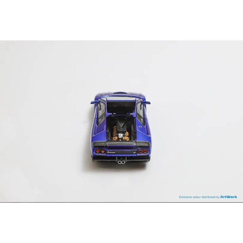 PreSale SH 1:64 Diablo GT Metallic Blue Opened Hood Diecast Diorama Car Model Toys Stance Hunters