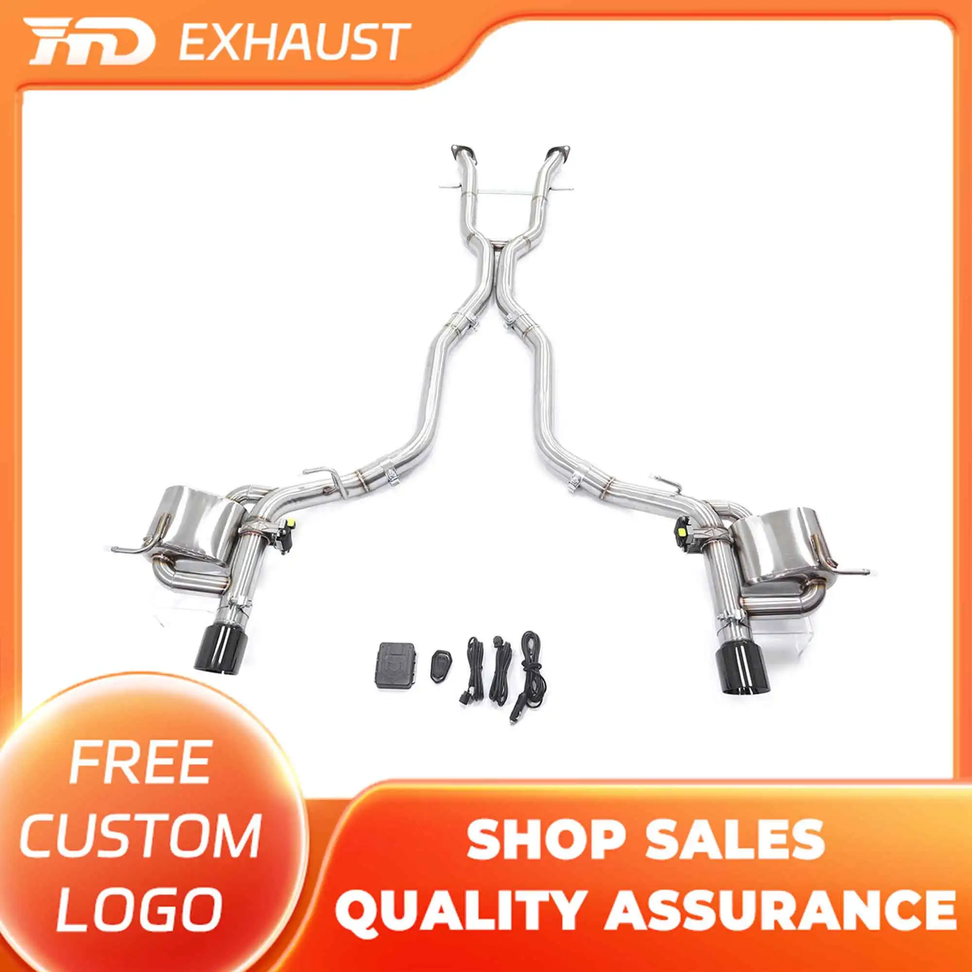 HMD Exhaust System Sport Resonated Catback for Jeep Grand Cherokee 6.2L 6.4L Resonant tube Muffler With Valve