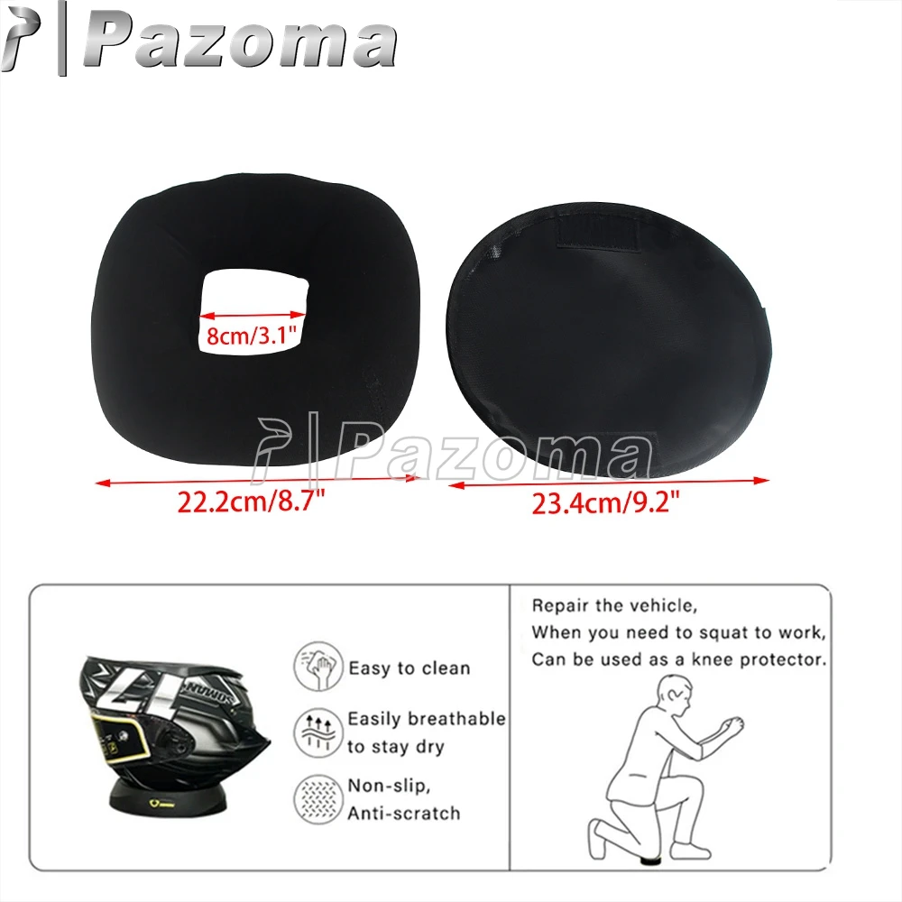 Pazoma Motorcycle Snowmobile Scooter Helmet Stand Service Pad Support Donut Ring Oil-resistant Portable Helmets Stand Holder Pad