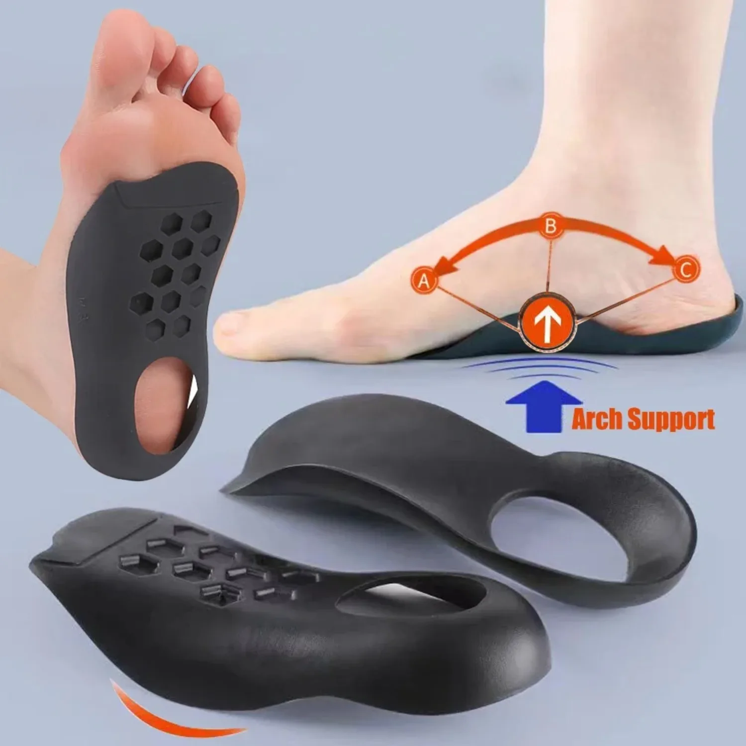 Flat Foot & O-Leg Correction Insoles | Orthopedic Arch Support Insert | Plantar Fasciitis Pain Relief | Uni Breathable Foot C