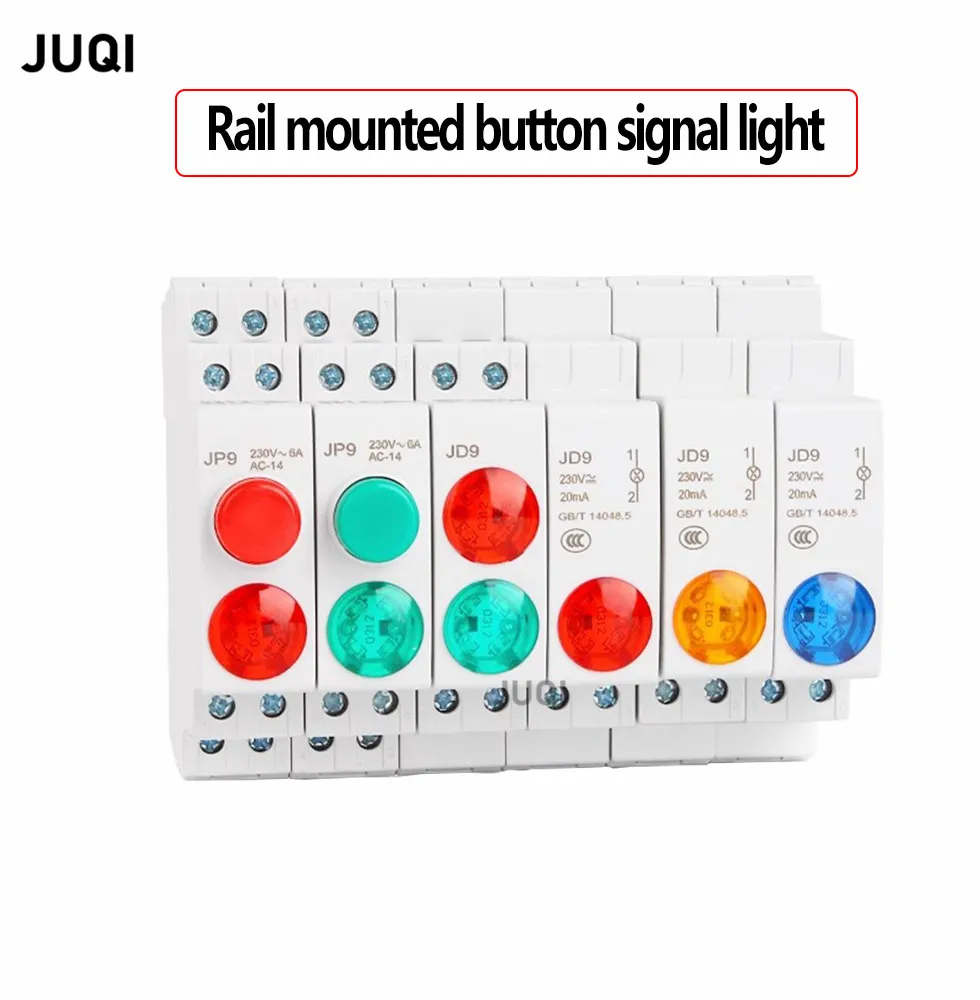 2023 Nieuwe Rail Type Indicator Licht Jp9 Met Led Signaal Licht AC-DC 24V 230V Zelfvergrendeling Rail Type C45 Met Licht 1Pcs