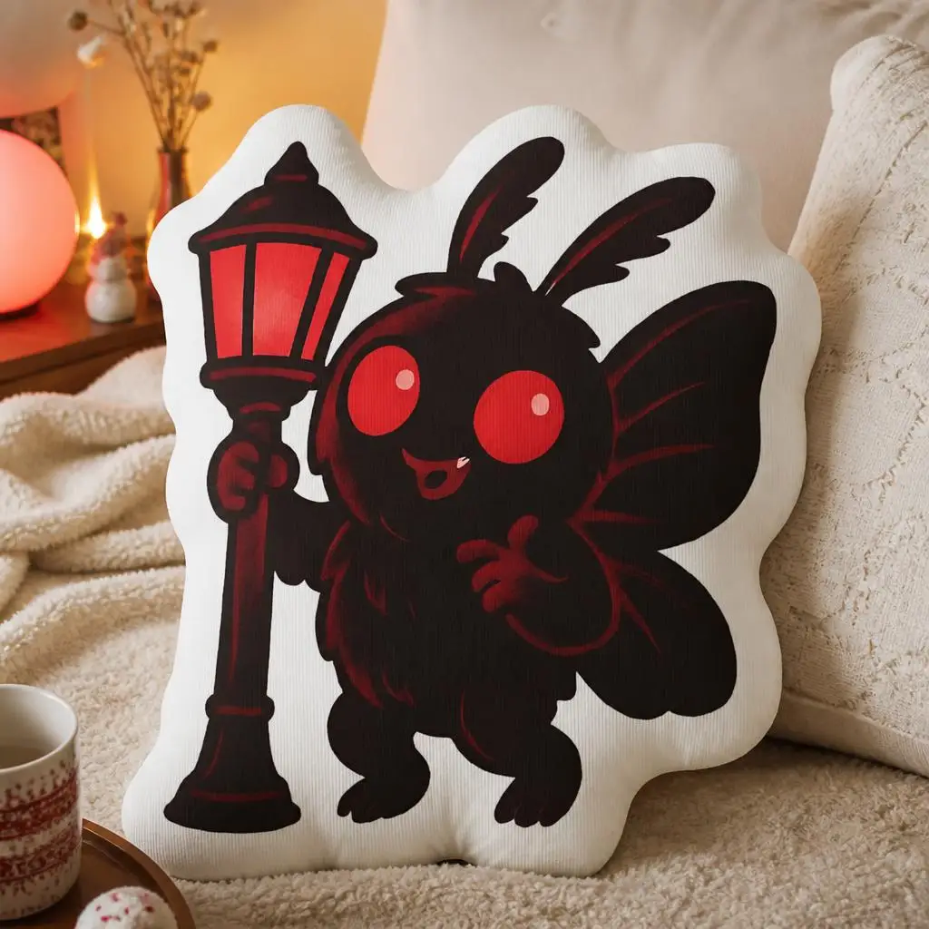 Cute Mothman Shaped Pillow Cryptid Throw Cushion Spooky Gothic Halloween Sofa Decor for Living Room Gift for Paranormal Fans