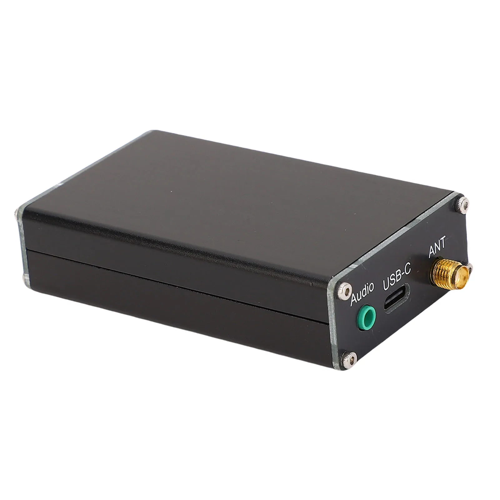 FM-uitzendstation Behuizing van aluminiumlegering LCD digitaal display 76-108MHz 2KM FM-zender met kabel voor audiosignaalapparaat