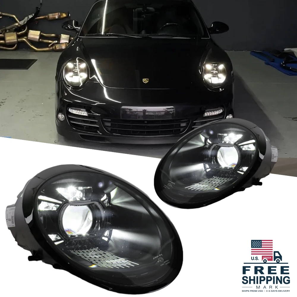

Стайлинг автомобиля для Porsche 911 997 Фара 997.1 997.2 Полностью светодиодные лазерные матричные фары Проектор Передняя лампа DRL Plug Play