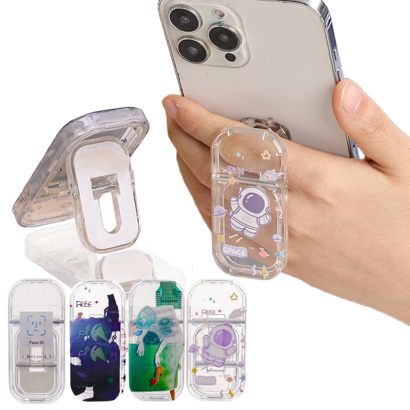 טלפון אקרילי טבעת מחזיק אצבע kickhסטנד טלפון נייד אחיזת עמדה מתקפלת לעמוד iphone עבור טלפונים חכמים