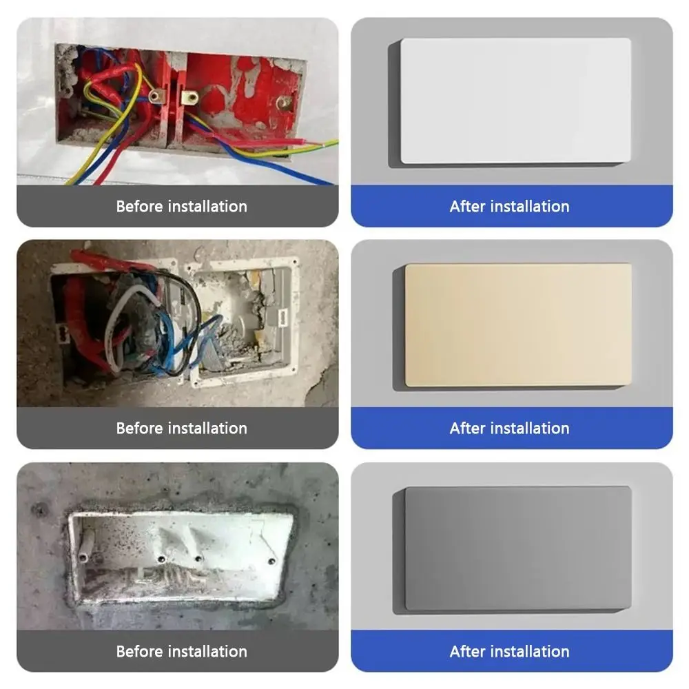 Home Decoration White 86 Type Wall Hole Cover Self-adhesive White Switch Socket Cover Plate Wall Blank Panel Home Improvement image 4