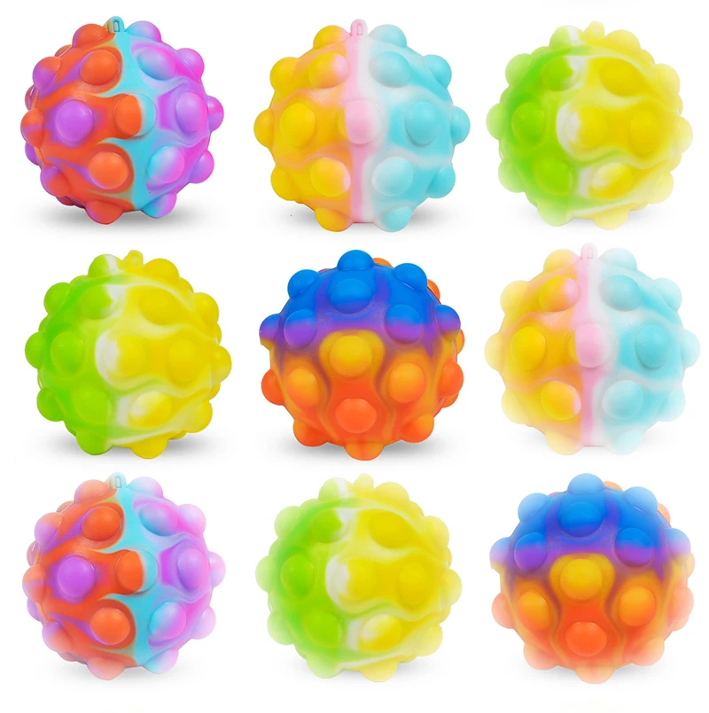 4-12Pcs Stress Ball Fidget Toys 3D 3D Ball Push Bubble ADHD Autism Stress Relief Sensory Toys Party Favors for Kids Adults