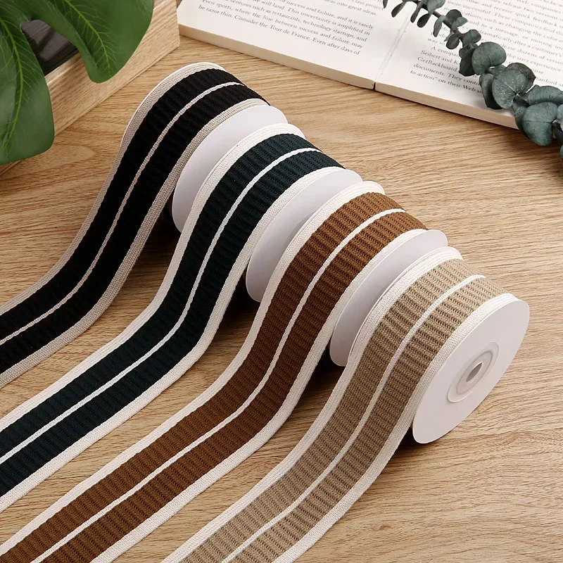 40mm Striped Knitted Ribbon DIY Material Hair Accessories Make Toys Decorations Clothing Hanmade Crafts 10 Yards