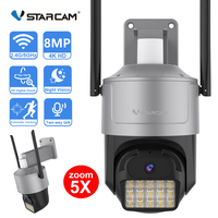 Vstarcam 8MP 4K HD Outdoor IP Camera 2.4/5GHz WiFi PTZ Camera Security 5X Zoom Human Detection Full Color Night Vision Audio Cam