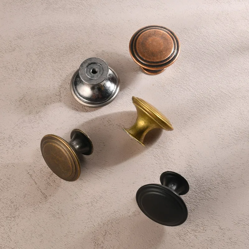 Chinese style shoe cabinet cabinet handle imitation copper drawer cabinet door single hole antique zinc alloy accessory handle