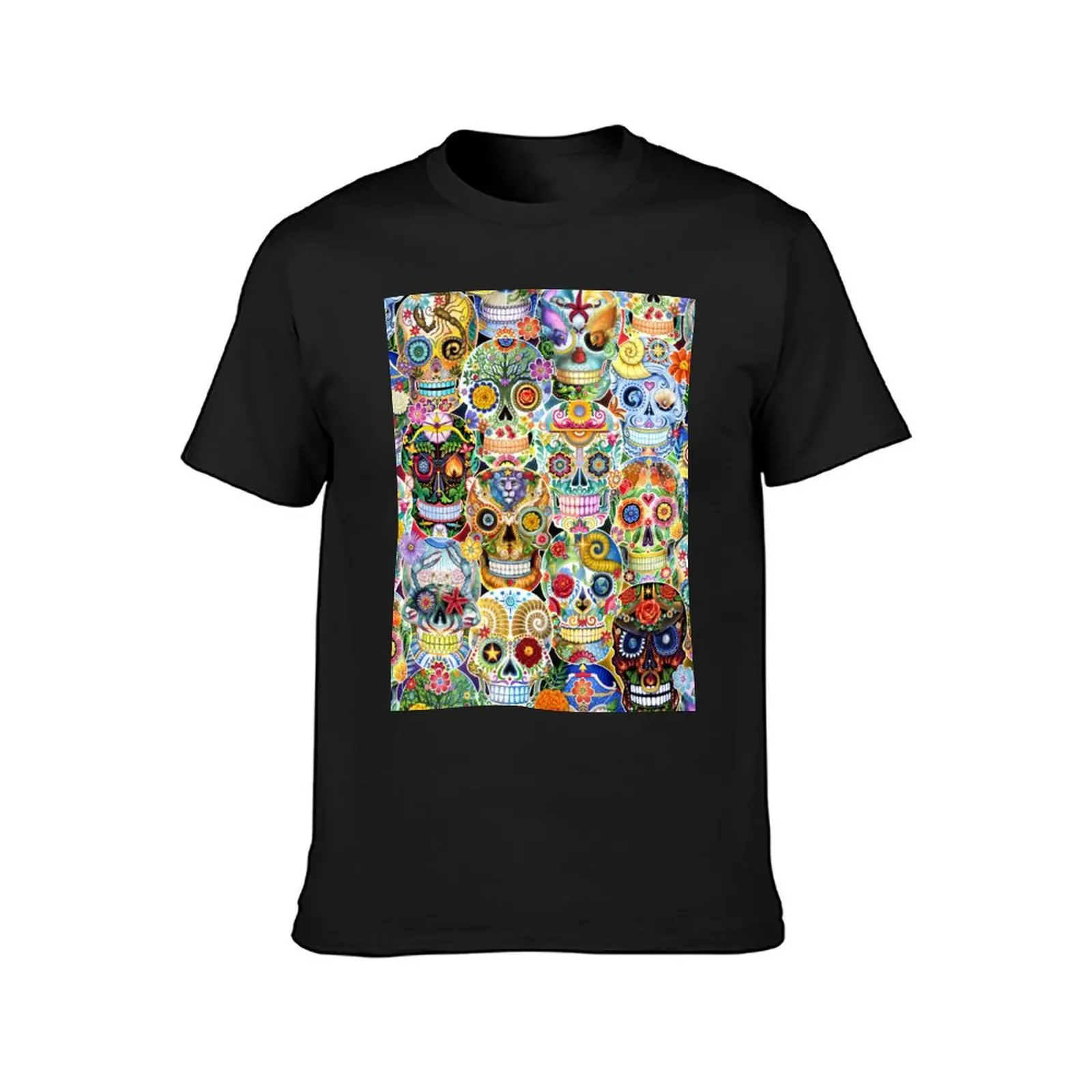 Sugar Skull Collection T-Shirt customs oversized boys animal print blacks T-shirts for men cotton