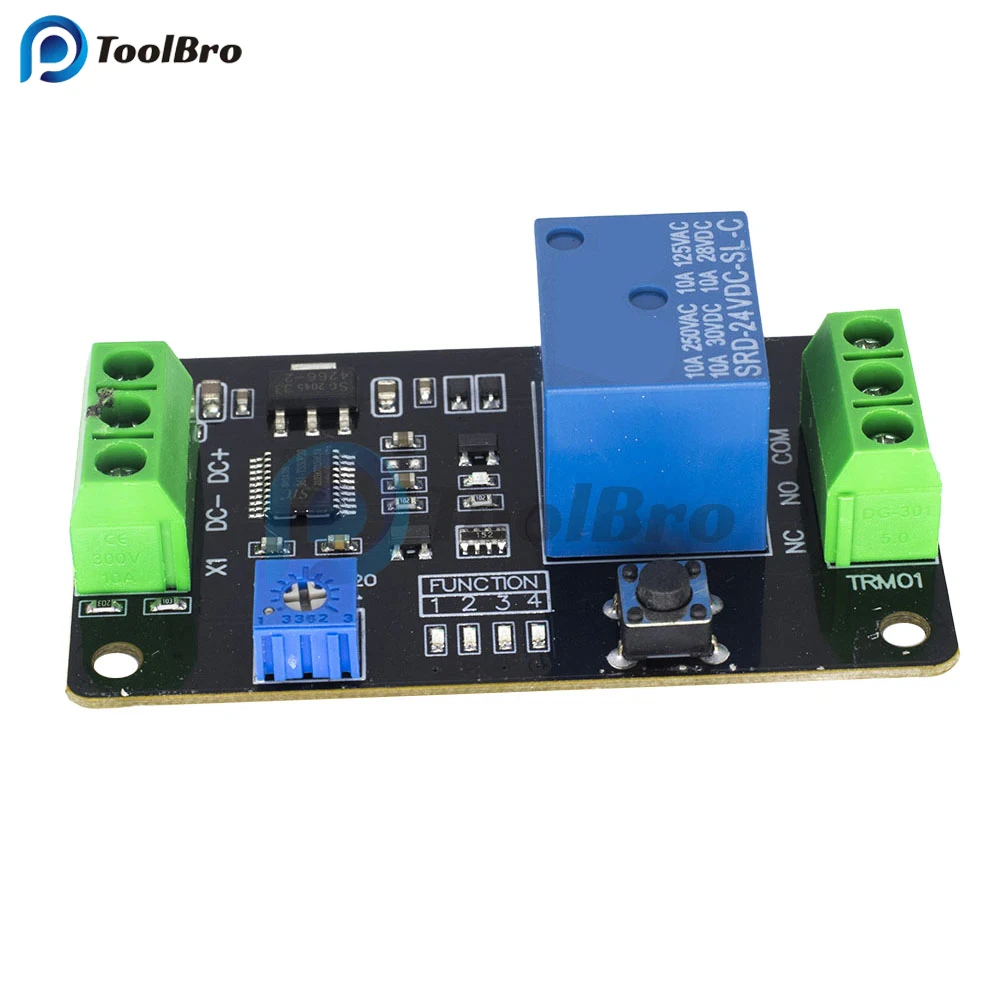 TRM01 Time Delay Relay Module DC 5V 12V 24V Self-Locking Timer Delay Switch Power-On Delay Disconnect Timming Relay Board