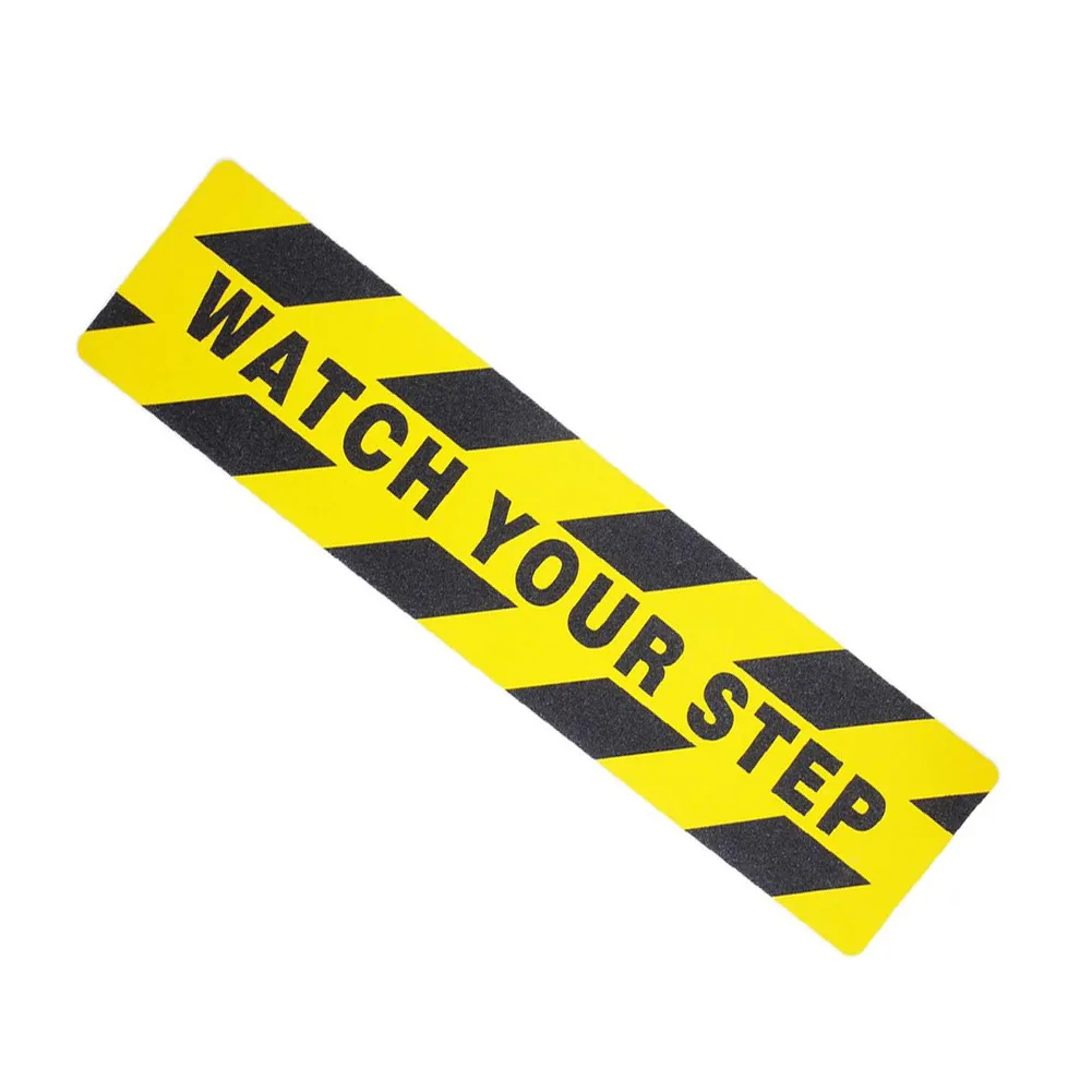 4PCS 15x60cm Watch Your Step Safety Tape PVC Anti Slip Floor Sticker for Stairs For Steps Loading Docks Workplaces