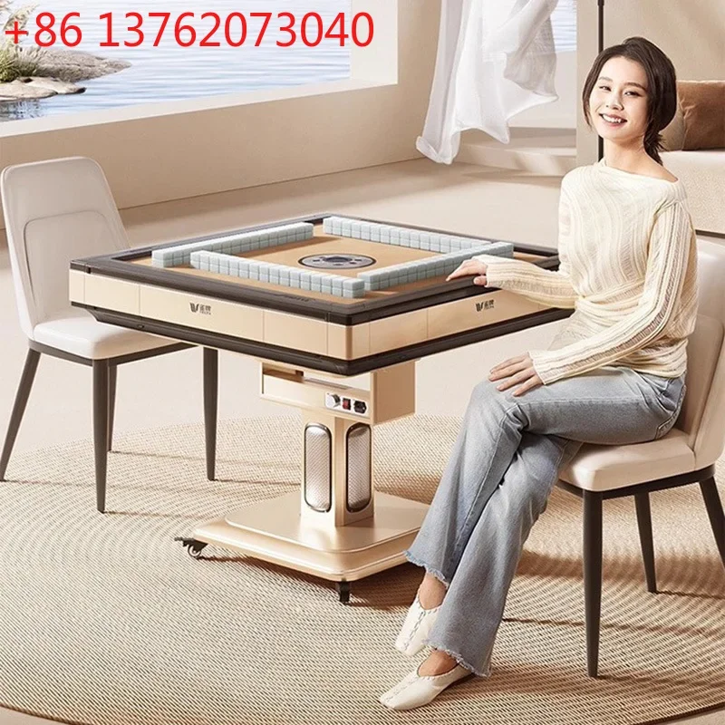 High-End Smart Mahjong Tables Kitchen Low-Noise Dealing Heatable Electric Foldable Mahjong Game Tables Home Furniture
