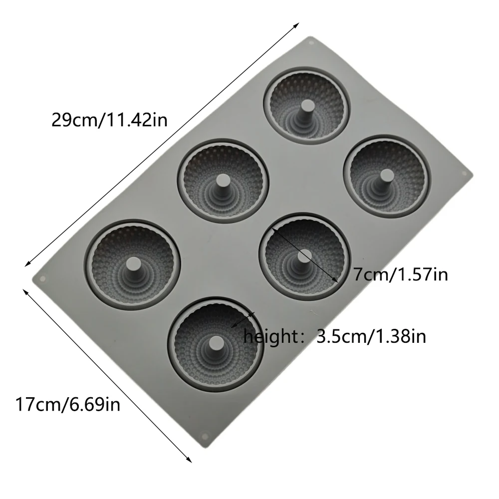 

Honeycomb Hexagonal Embossed Donut Silicone Mold Central Post Ring Baking Tray for Mousse Dessert Resin Soap Chocolate Cake Mold