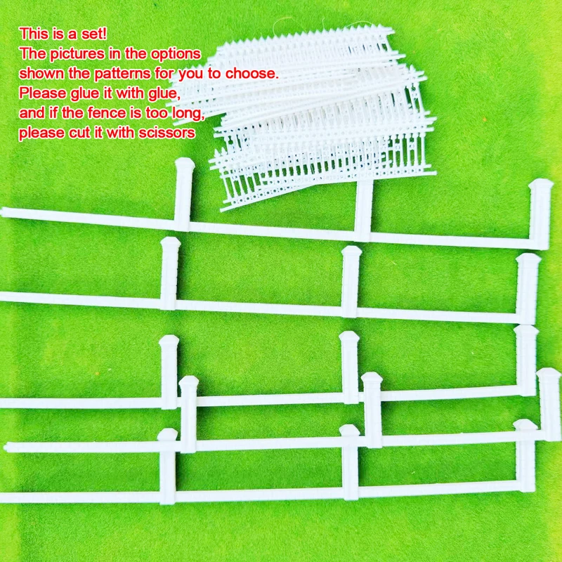 1Meter/set l 1:87 HO Scale Model Fences Plastic Guardrail Architectural Railway White Building Fence Wall Landscape Decorative