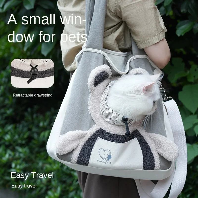 Cat Bag Out Portable Shoulder Crossbody Dog Backpack Exposed Cat Small Pet Bag for Travel Airplane