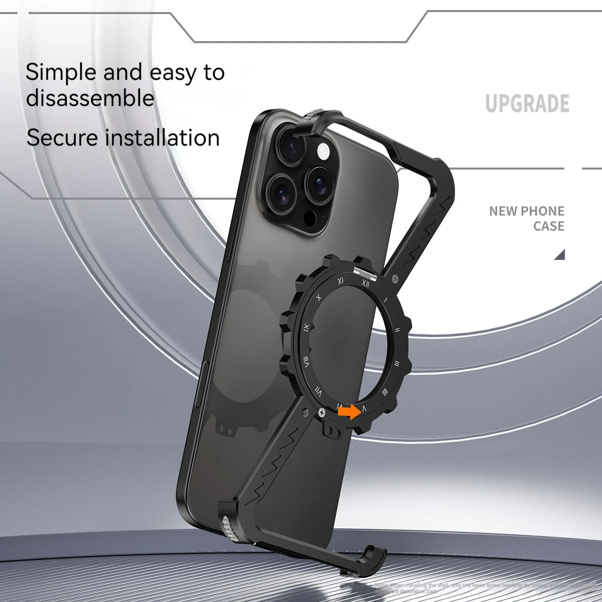 Night Light Z Shape Metal Phone Case for iPhone 16 15 14 13 Pro Max Plus Protective Cover Shockproof Bumper 360° Rotation Holder