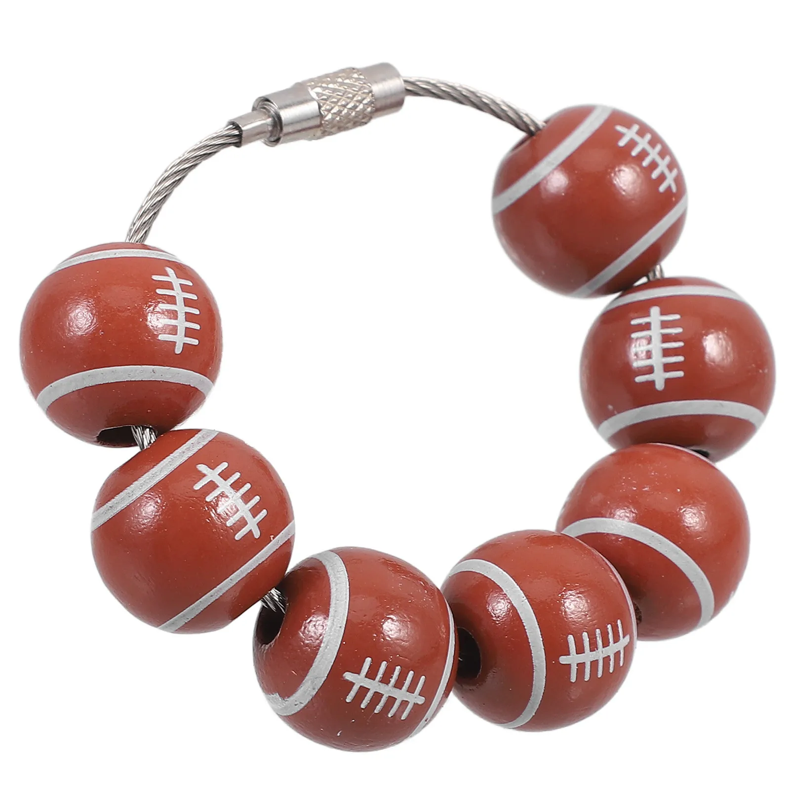 Wooden Sports Ball Beach Bag Charm Pendant – Stylish Tote Decorative Hanging Accessory