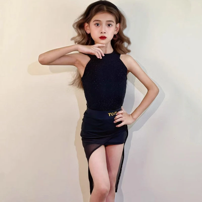 

Детская летняя одежда для танцев, платье для выступлений в стиле чача, самба, латинские танцы, детские костюмы для латиноамериканских танцев