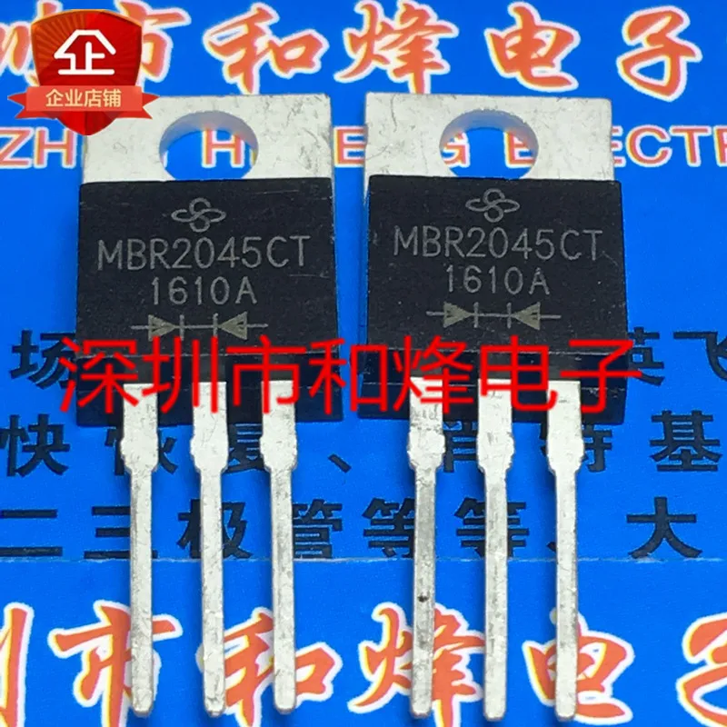 5PCS-10PCS MBR2045CT  TO-220 20A 45V   New And Original On Stock