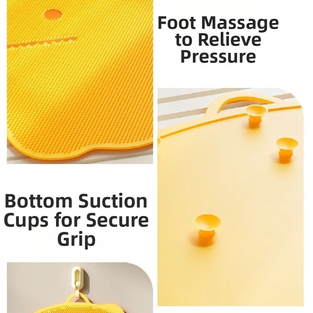

Dinosaur Shape Bath Massage Mat Suction Cup Non-slip Shower Foot Scrubber Comfortable Multifunctional Bath Back Cleaner