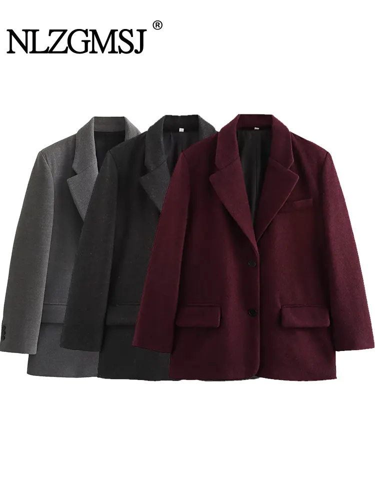 

NLZGMSJ шикарный женский пиджак, однобортный пиджак с длинными рукавами, новая мода, осень-зима 2025 г., офисные женские пиджаки
