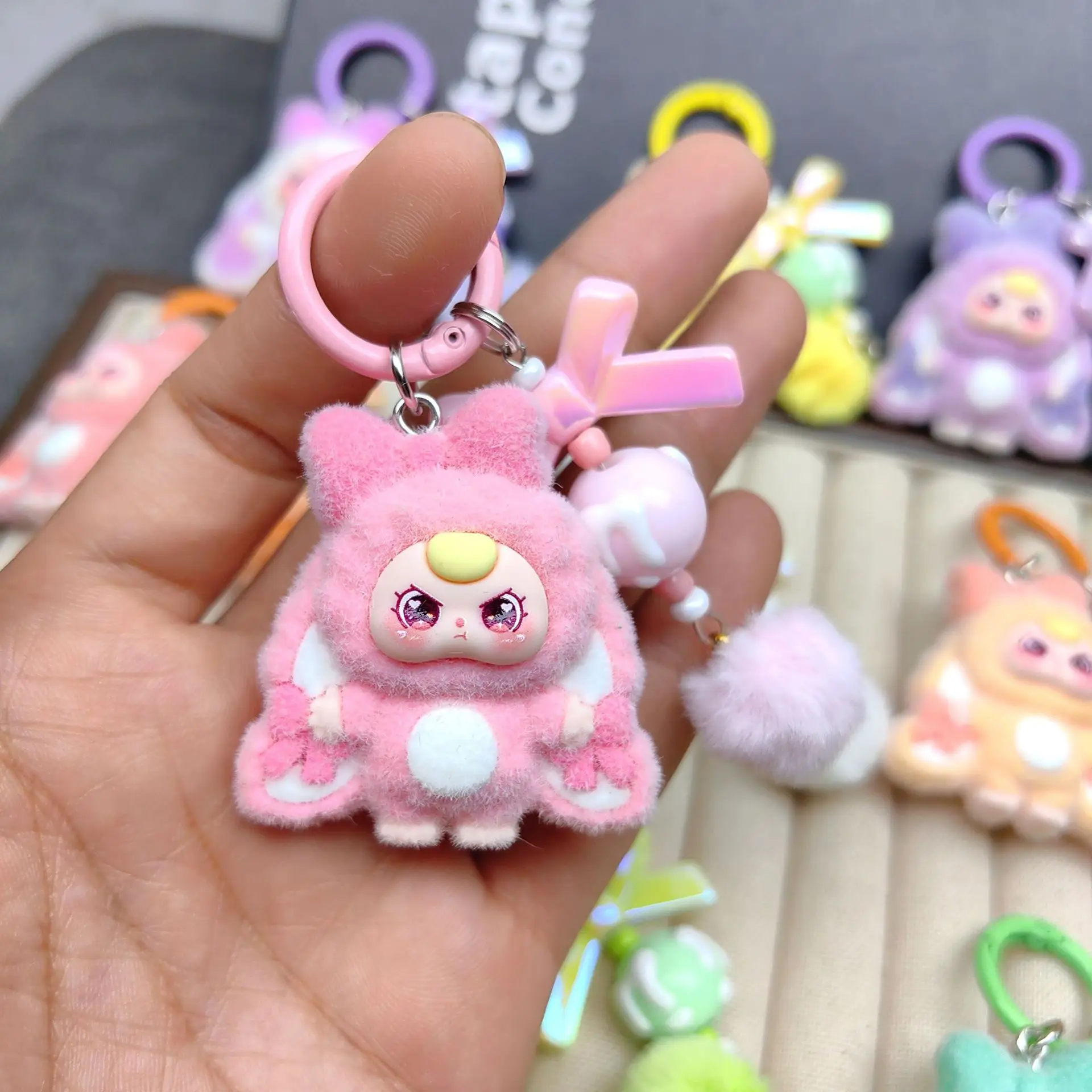 10 قطعة الطفل المختلط ثلاثة المفاتيح قلادة يتدفقون دمية كاي أكياس شخصية كرتونية حلي معلقة ملحقات لعبة