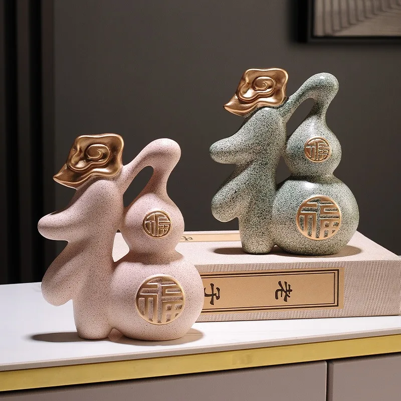 Creative lucky gourd ornament, living room Chinese new house housewarming gift, living room entrance