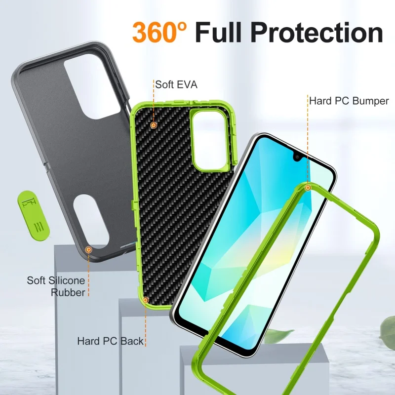 Hybrid Military Grade Defender Protect Case Samsung S25 S24 Ultra S23 FE S22 Plus A54 A53 A16 A15 A14 A06 Bumper Kickstand Cover