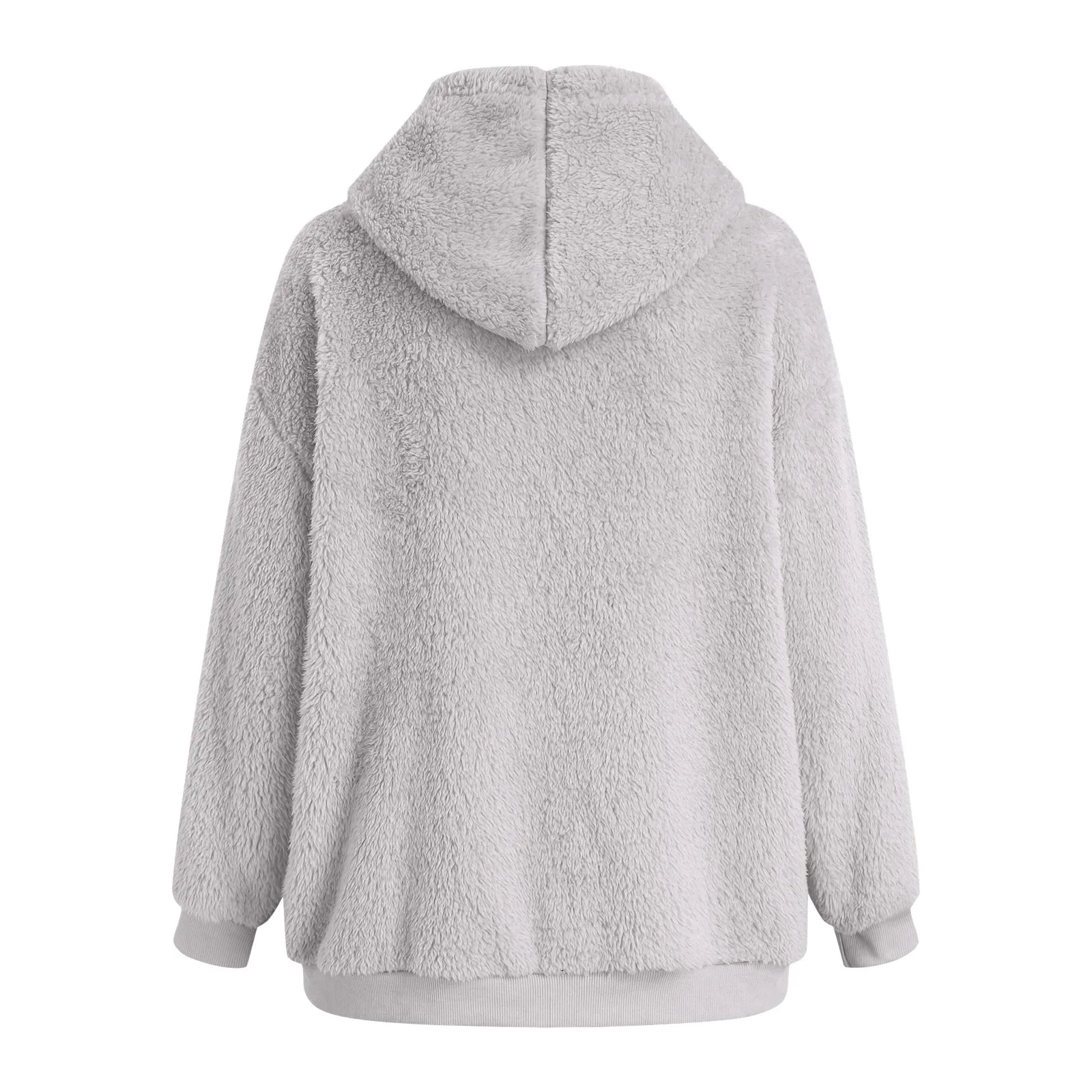 

Men's Plus Size Casual Jacket Solid Color Plush Sweatshirt Zipper Loose Warm Lamb Wool Coat Winter Fleece Lined Jackets For Men