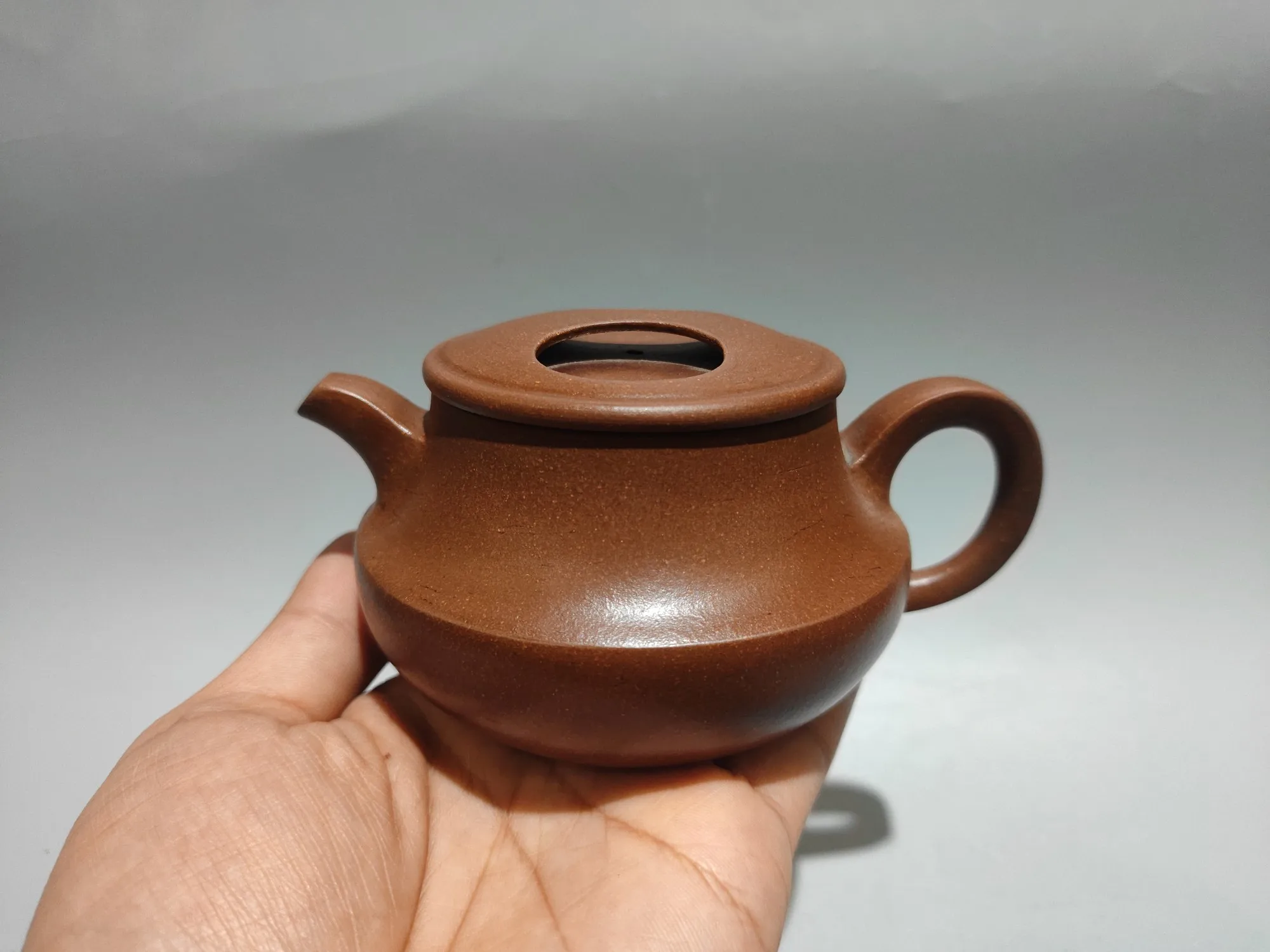 Chinese Yixing Purple Clay Teapot with Monkey Statue Stump Kettle Ornament - Houti Liang Seal Immediately