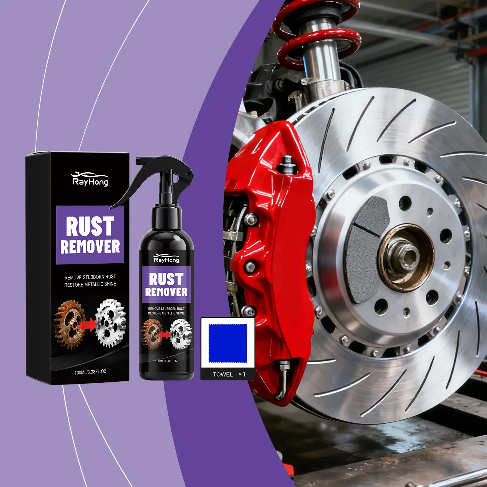 Automotive Rust Remover Penetrating Solution Non Abrasive Metal Cleaner Safe on Paint for Car Tools Hardware Maintenance Kit