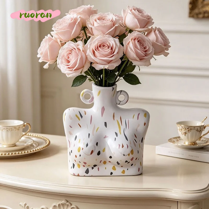 Nordic Ceramic Vase for Living Room Flower Arrangement Hydroponic Home Decor