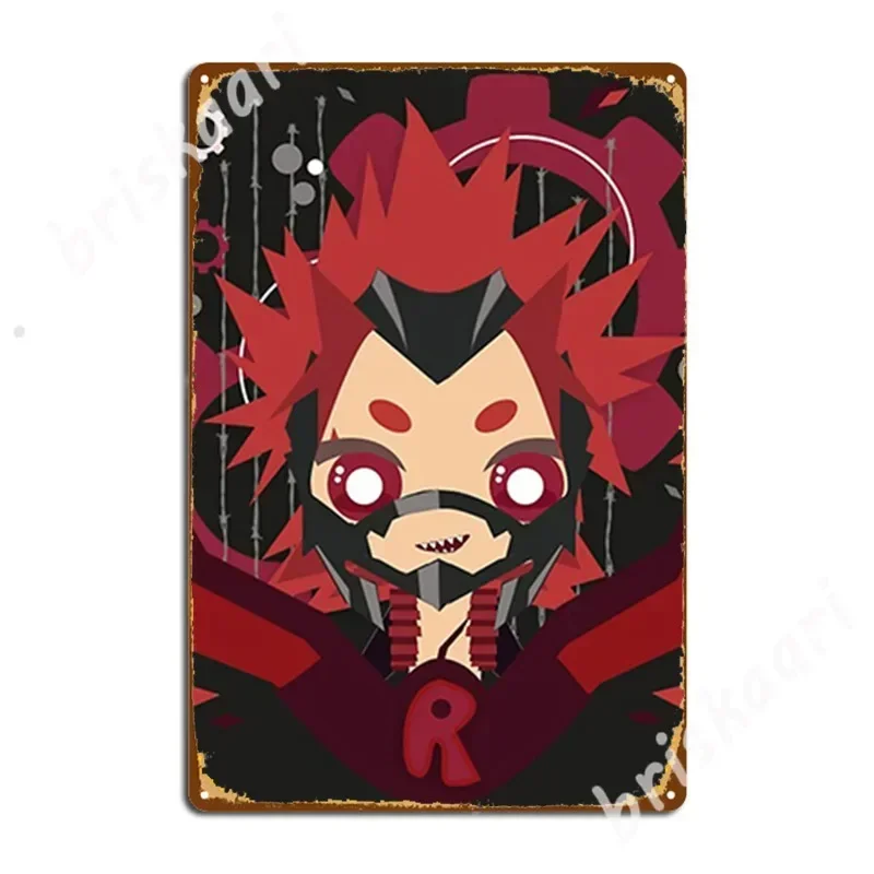 Flat Chibi! Red Riot / Eijirou Kirishima Metal Signs Wall Mural pub Garage Vintage Plaques Tin sign Posters