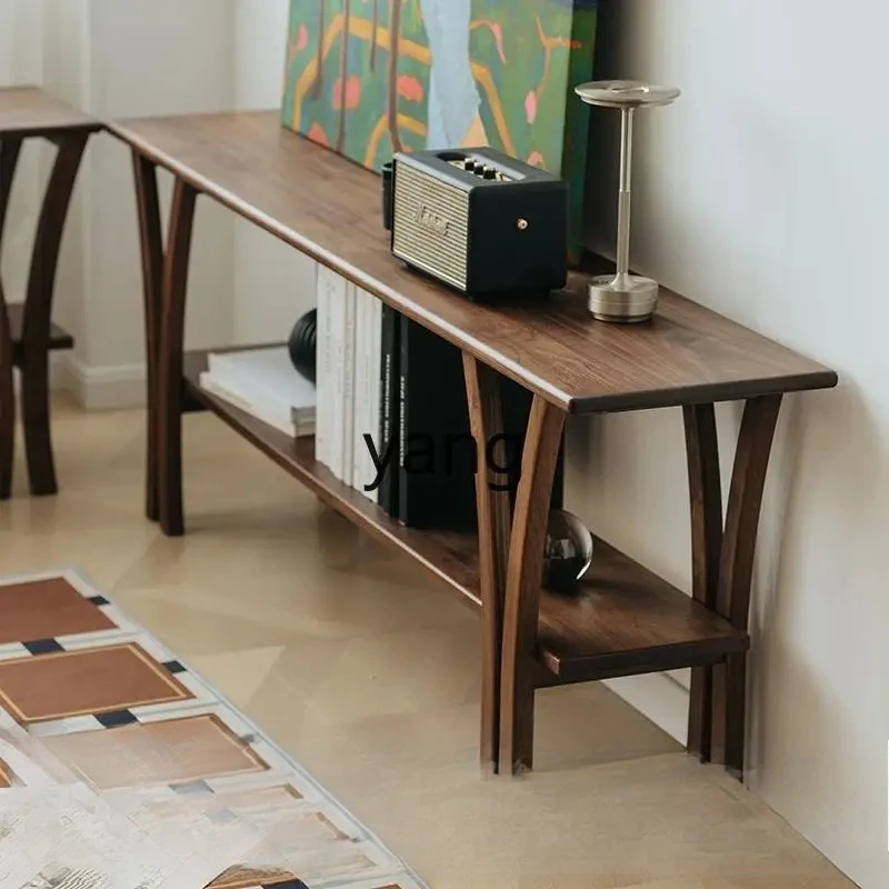 LMM  solid wood long few living room bridge side few sofa side few movable storage porch table