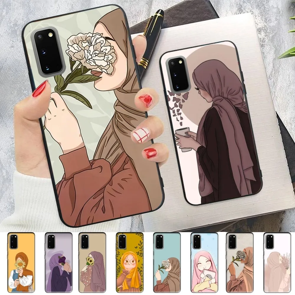 Muslim Arabic Hijab Girl Phone Case For Samsung S 9 10 20 21 22 23 30 23plus lite Ultra FE S10lite Fundas