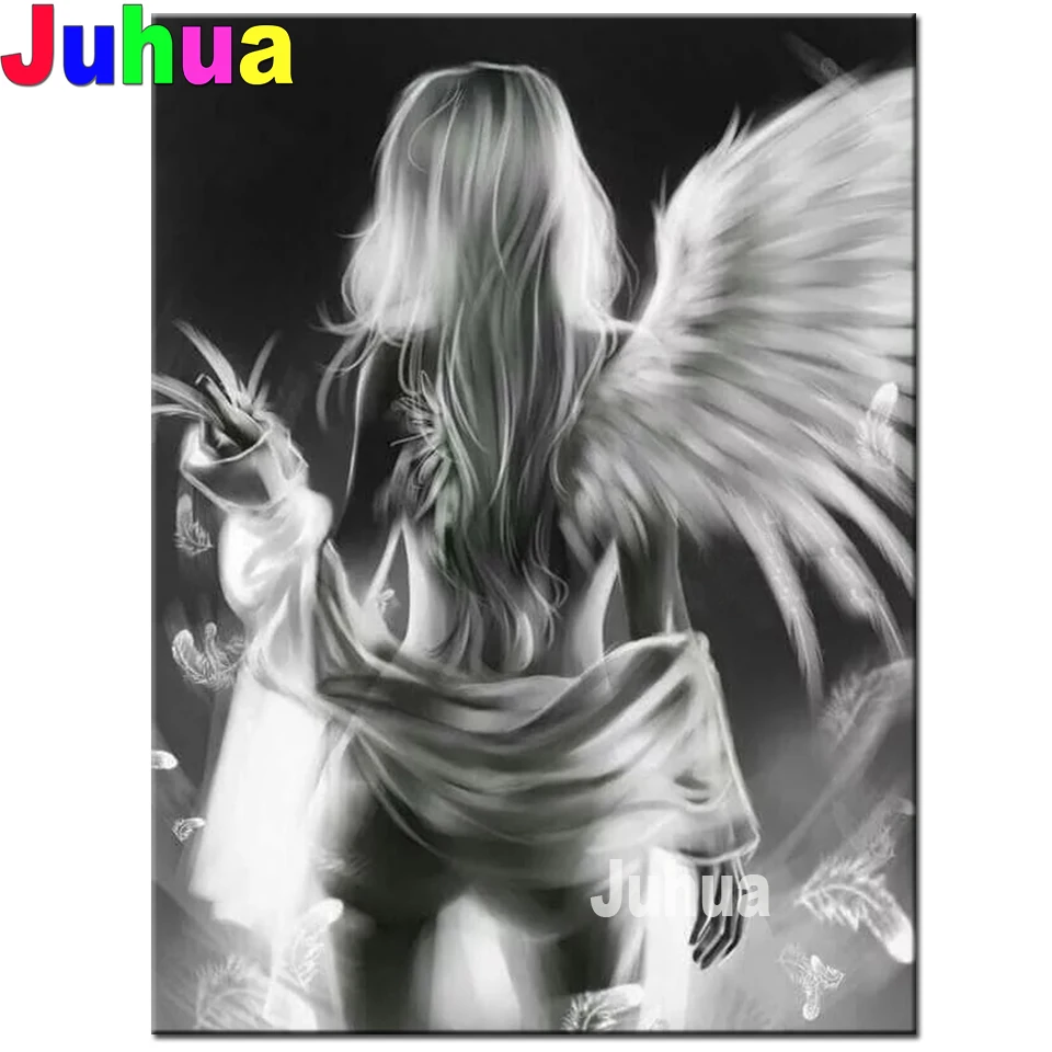 5D diamond embroidery diamond mosaic Sad Angel girl diamond paintings full square round drill rhinestone of picture art,