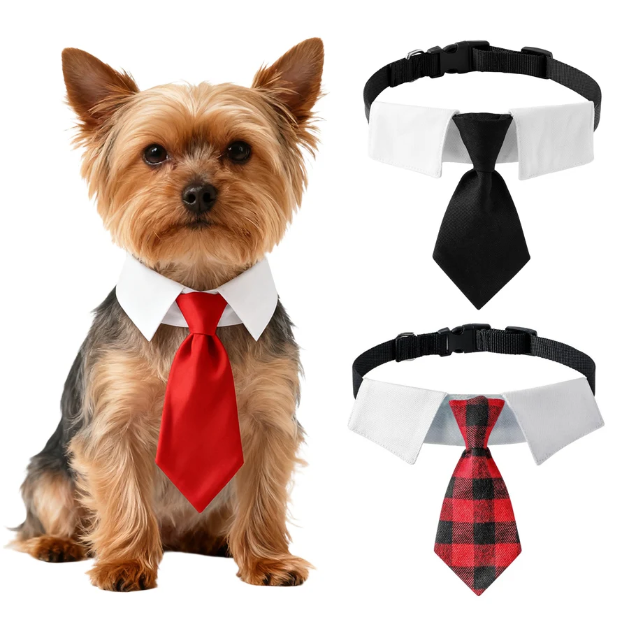 

Pet Dog Cat Formal Necktie Tuxedo Bow Tie Black and Red Collar for Dog & Cat Pet Accessories for Wedding Holiday and Party Gifts