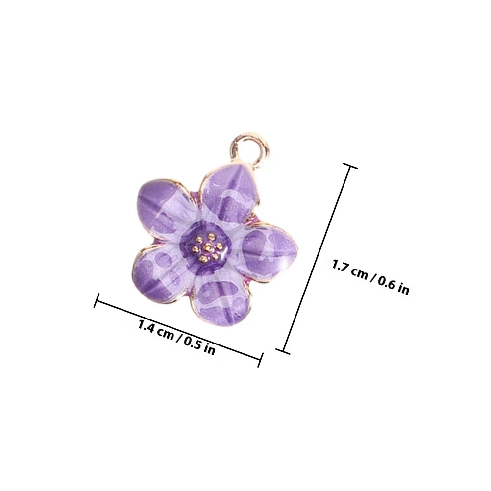 20 pçs mini esmalte flor encantos bonito pequeno flor de cerejeira pingentes para diy jóias fazendo pulseiras colares chaveiros