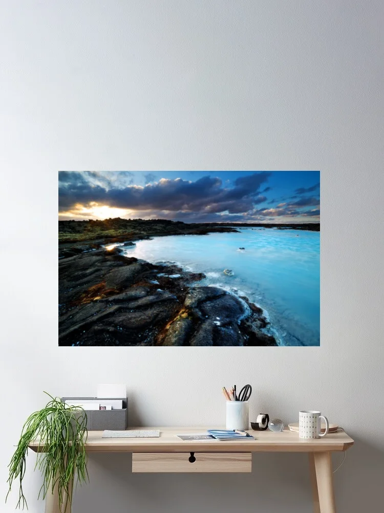 The Blue Lagoon In Iceland Canvas POSTER ,Home Decor Wall art painting