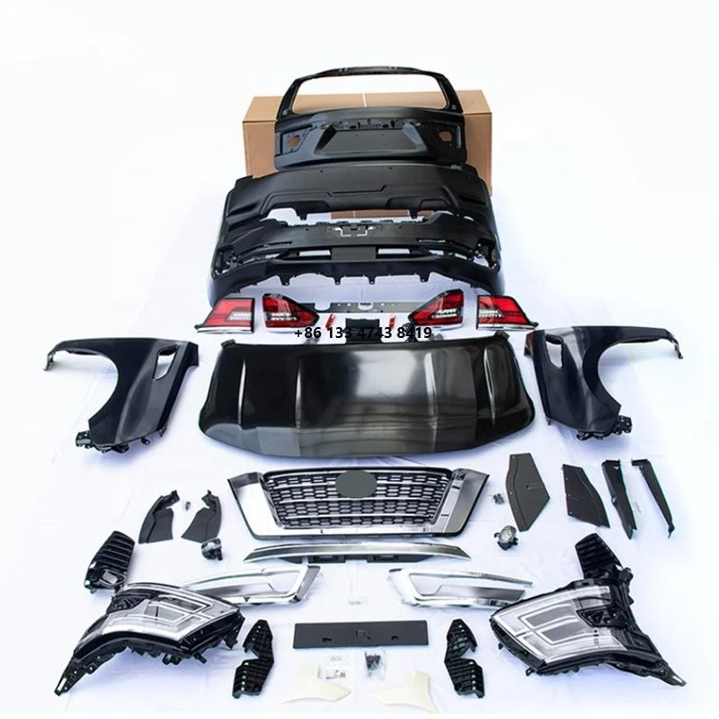 

Новый обвес: широкий передний бампер, крышка двигателя, спойлер, расширители арок Y62 – комплект для модификации автомобиля с новым дизайном