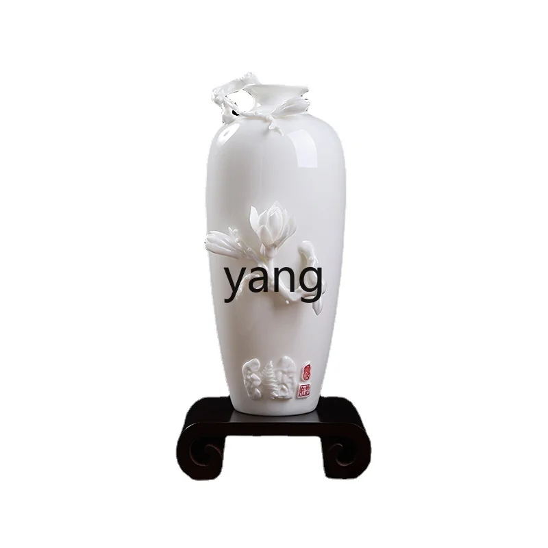 

Yjq Ceramic Vase Decoration White Porcelain Traditional Crafts Kneading Craft Handmade Vase Decoration