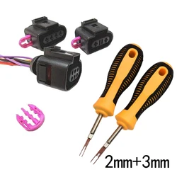 Herramienta de extracción de terminales de coche, Extractor de Pin de llave de cableado eléctrico, Extractor de conector eléctrico, Eyector, 2mm, 3mm