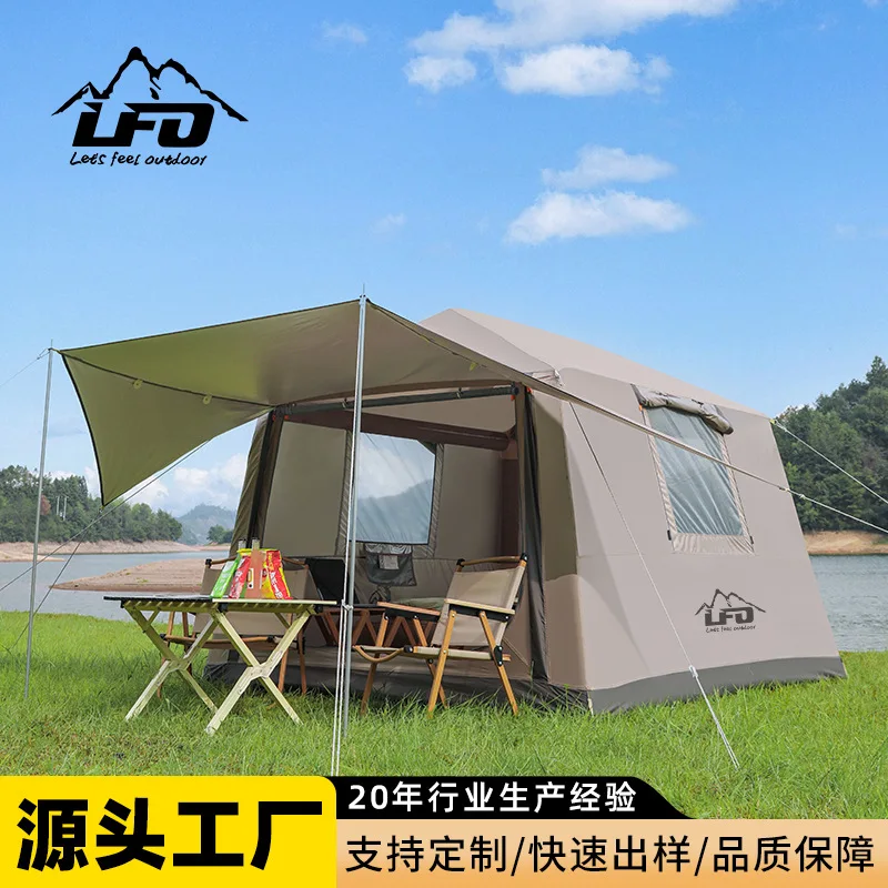 Cross-border supply Road-put outdoor camping equipment inflatable tent Fully automatic windproof and rainproof travel tent